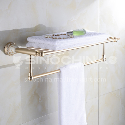 Bathroom champagne gold space aluminum ceramic base shelf9214